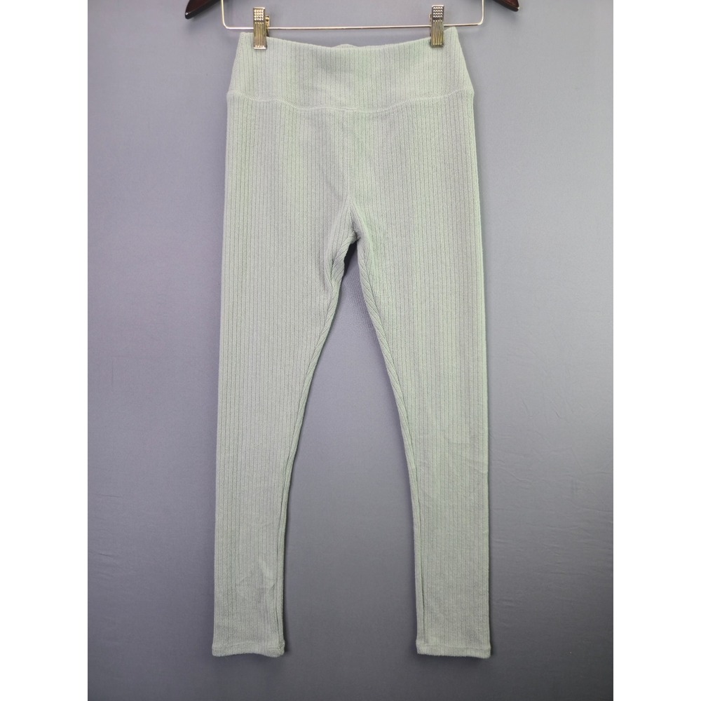 Rumi + Ryder Girls Ribbed Leggings Size L 12-14 Sage Green High Waist Stretch